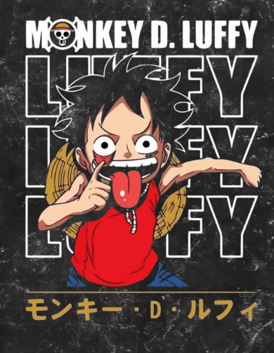 Luffy x One Piece acid wash oversized t-shirt