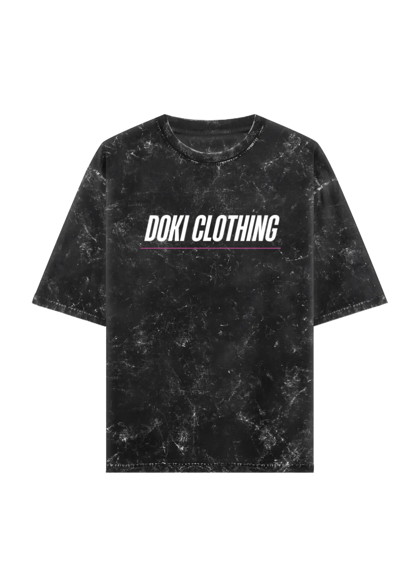 Acid wash oversized printed t-shirt