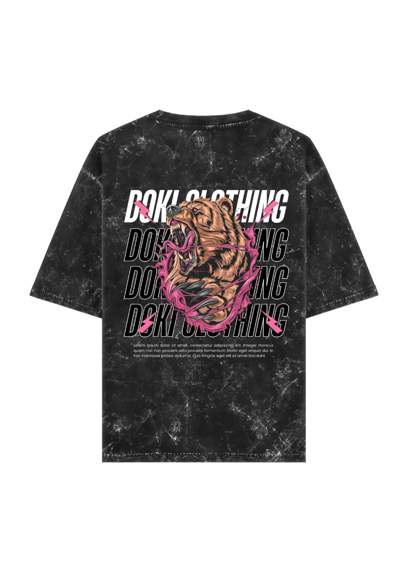 Acid wash oversized printed t-shirt