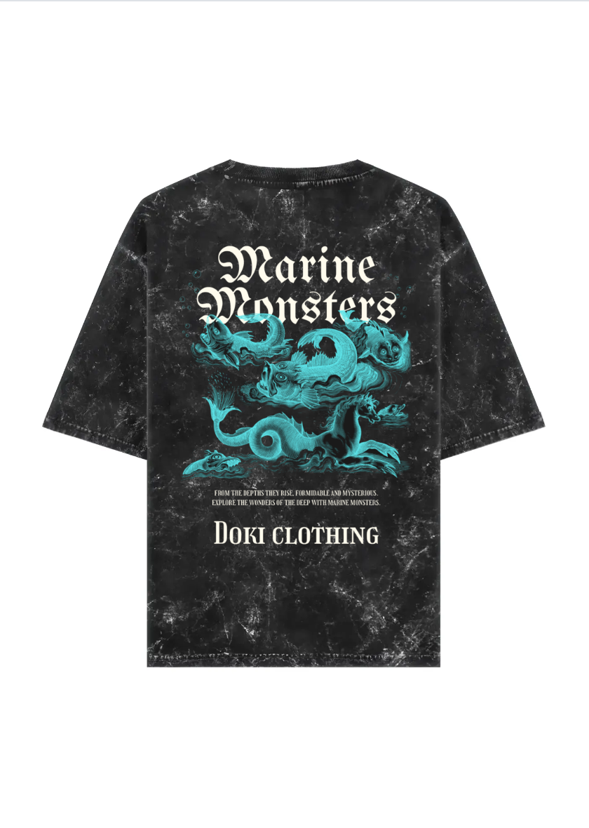 Printed acid wash oversized t-shirt