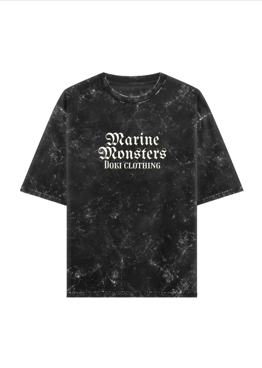 Printed acid wash oversized t-shirt
