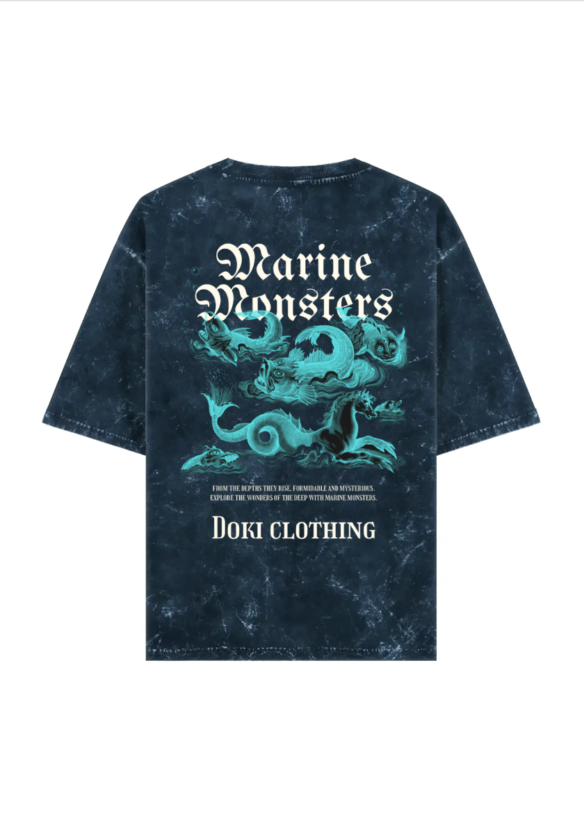 Printed acid wash oversized t-shirt