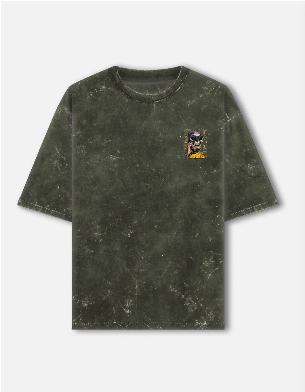 Acid wash printed t-shirt
