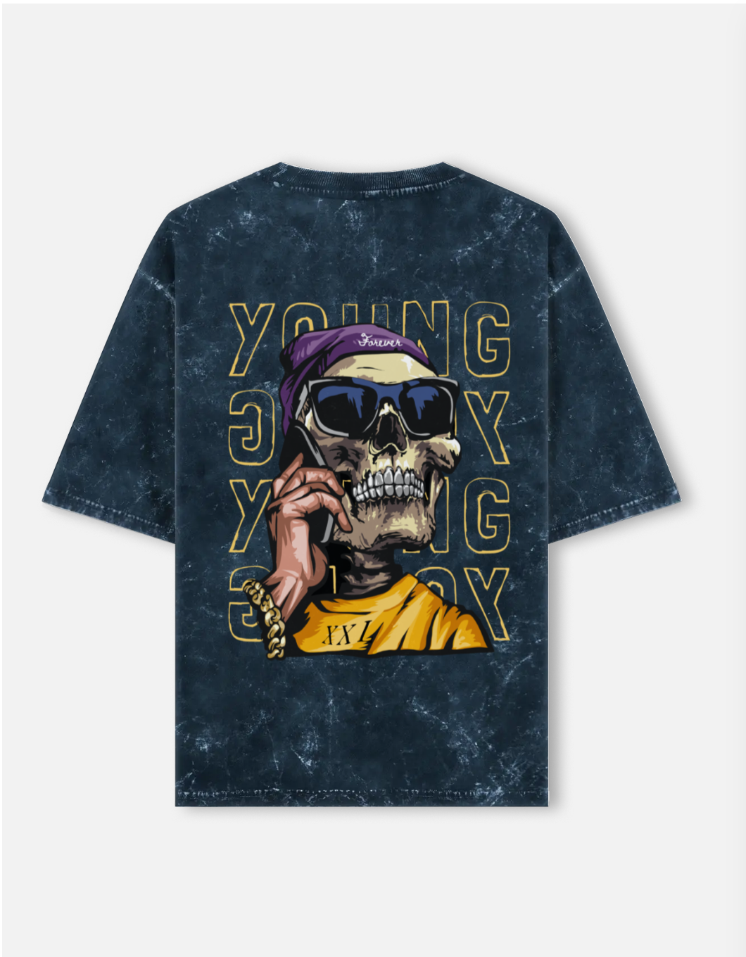 Acid wash printed t-shirt