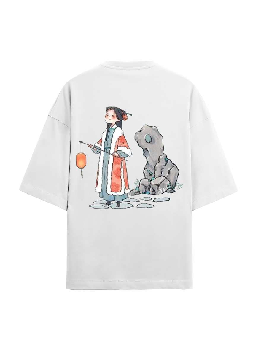 Oversized printed terry t-shirt/co ord set