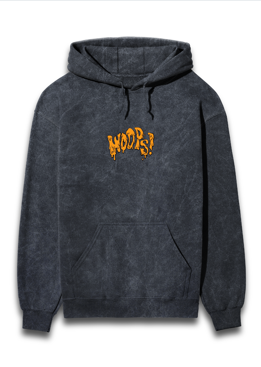 Acid wash printed hoodie