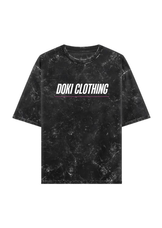 Acid wash oversized printed t-shirt