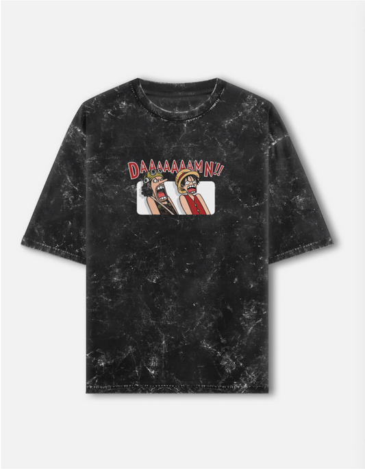 One Piece acid wash t-shirt
